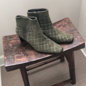 White Mountain Green Suede Bootie